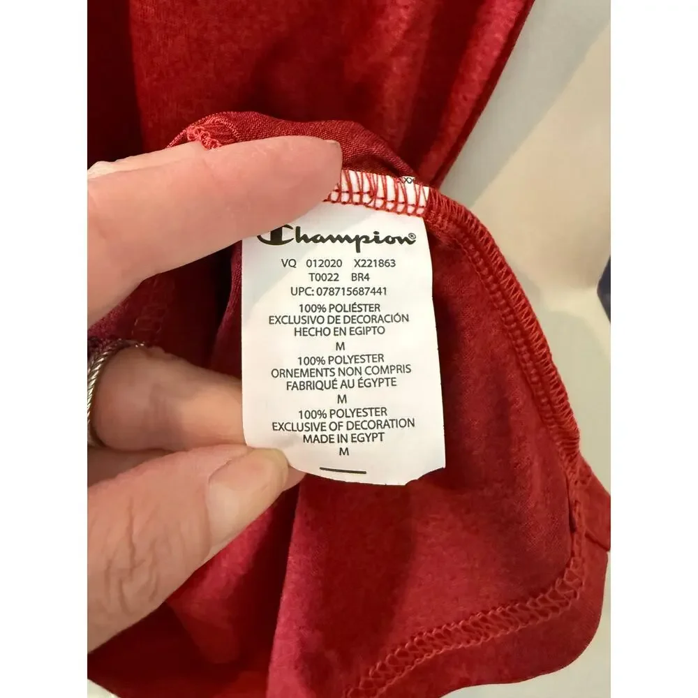 Champion Performance Double Dry Core Short Sleeve T Shirt Red M - Picture 5 of 5